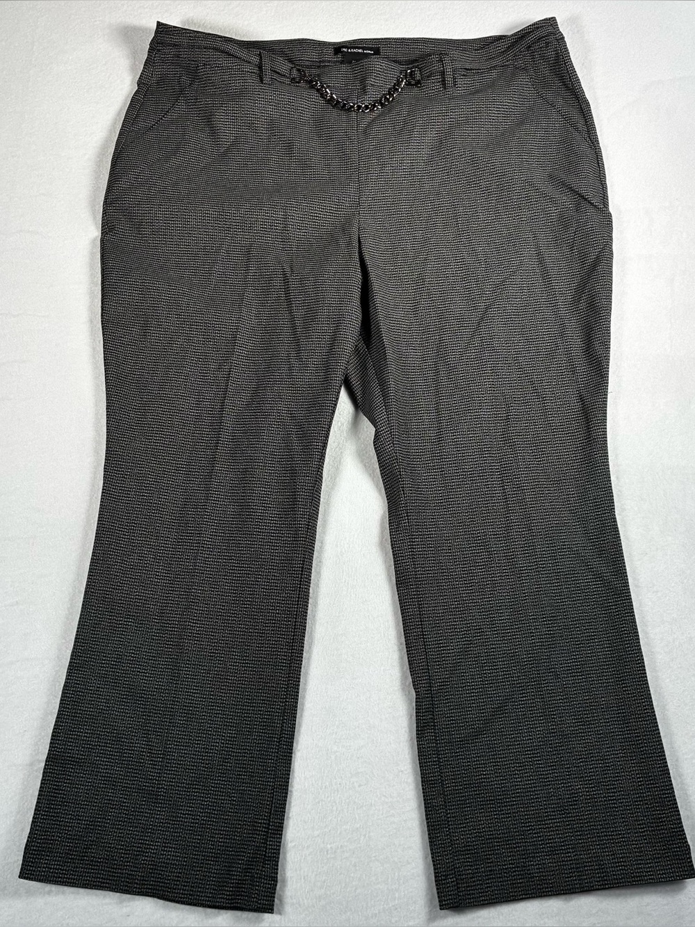 ZAC & Rachel Charcoal Gray Dress Pants with Chain Accent size 24W